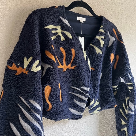 NWT Pilcro Anthropologie Embroidered Faux Fur Shrug, One Size - Picture 14 of 15